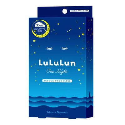 Glide Lululun Jednorázová záchranná pleťová maska Zářivá pleť 5 kusů Hydratační pleť 1 kus