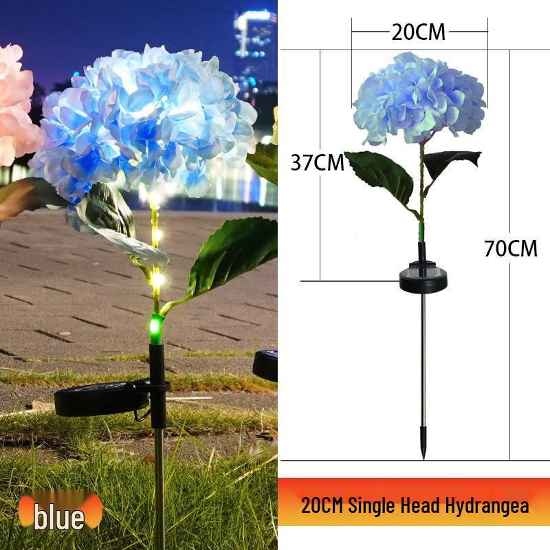 Hydrangea Solar-Powered Outdoor Flower Lamp: Cross-border Waterproof Decorative Light for Lawn and Courtyard.