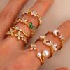 Dainty Zircon Butterfly Open Ring For Women Party Elegant Gold Color Multiple Butterflies Animal Anillos Stainless Steel Jewelry