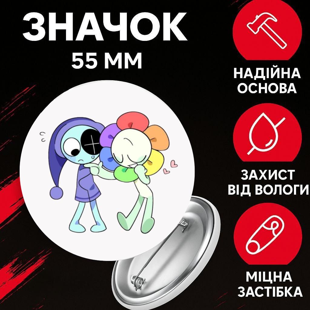 

Значек В Мире Дэнди (Денди) Roblox Dandy s World на булавке на рюкзак 55 мм 1 шт 44 різнокольоровий