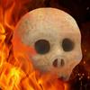 New Skull Ceramic Fireproof Set: 2-Piece Halloween Fire Basin Décor for Indoor & Outdoor Use