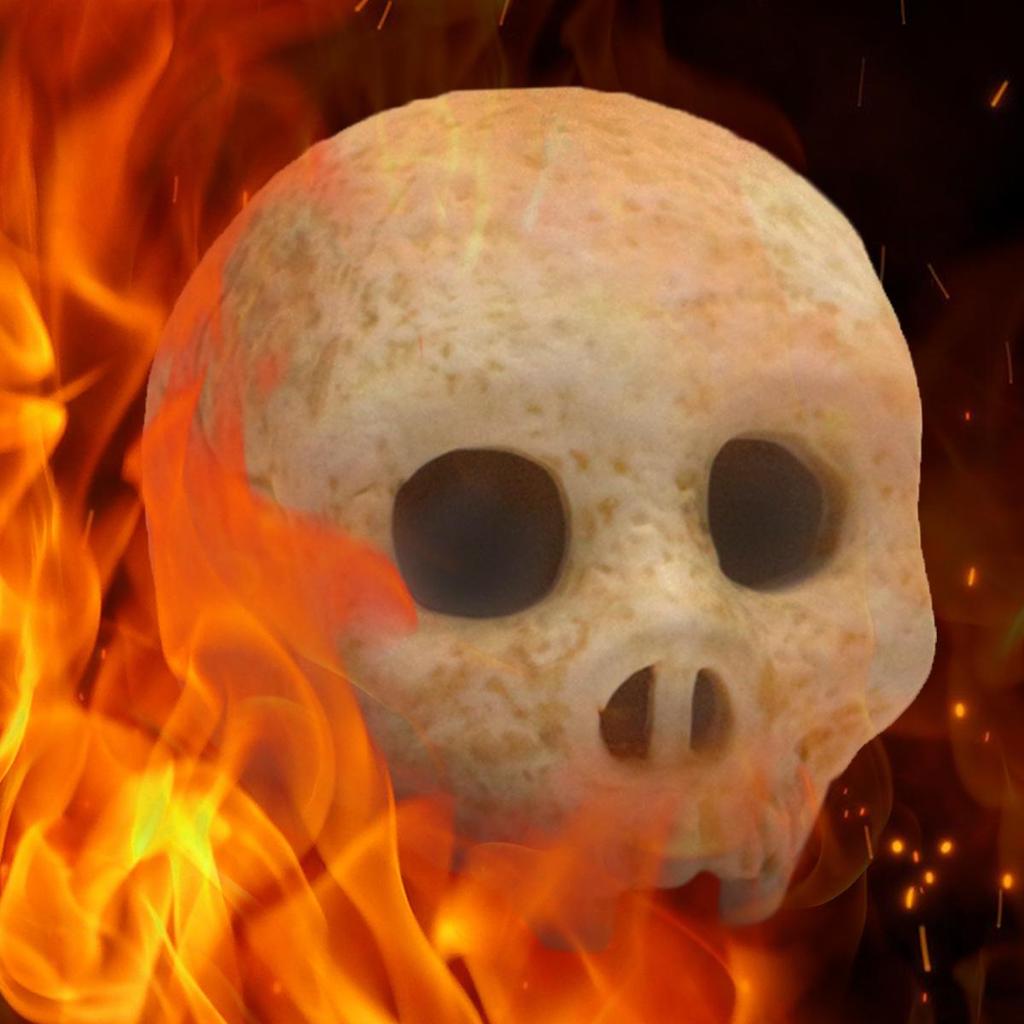 New Skull Ceramic Fireproof Set: 2-Piece Halloween Fire Basin Décor for Indoor & Outdoor Use