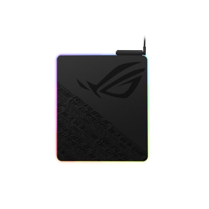 Tapis de souris gaming ASUS - ROG BALTEUS - Noir - 37 cm x 32 cm - USB 2.0 - Aura Sync RGB