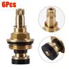 6Pcs Durable G1/2" Faucet Valve Core 20 Tooth Universal Faucet Cartridges Brass Replacement Quick Tap Valve
