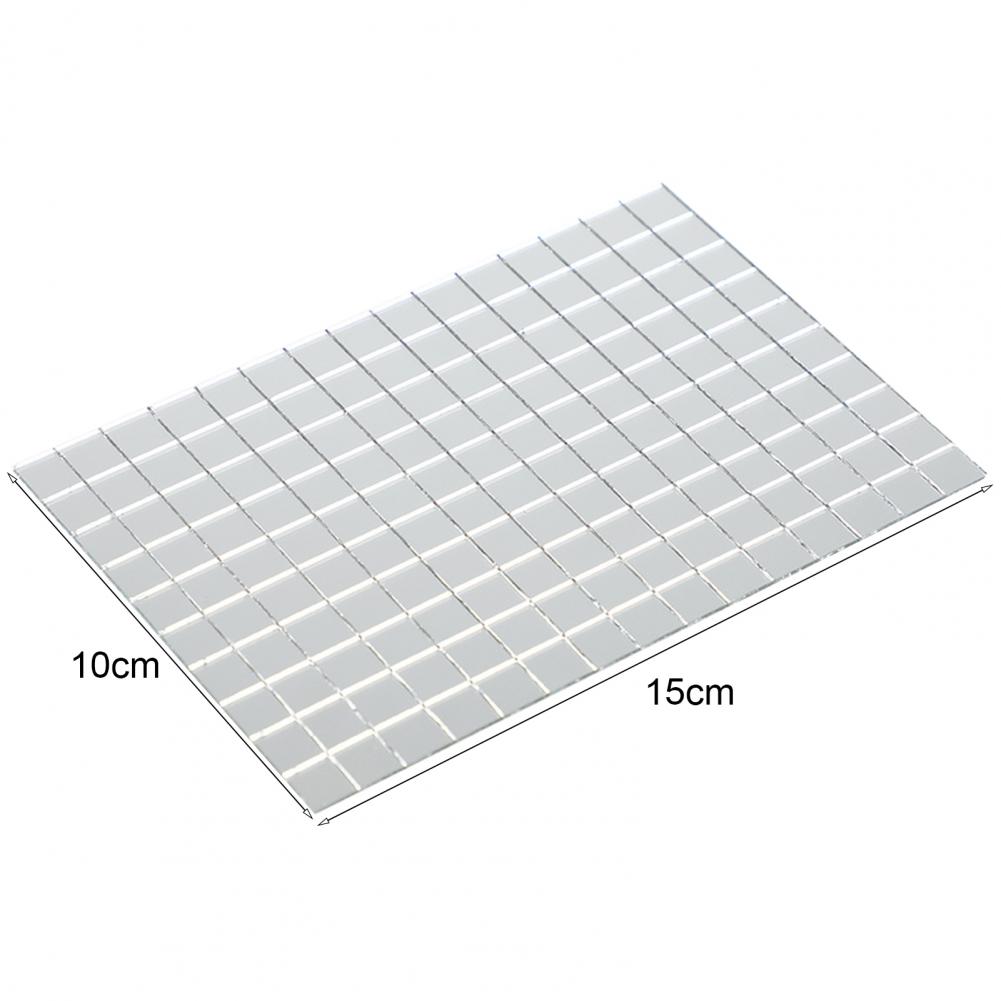 Self-adhesive Mirror Mosaic Tiles Stickers Mini Square Mirror Tape DIY Craft Decoration Reflective Glass Tiles Home Decor