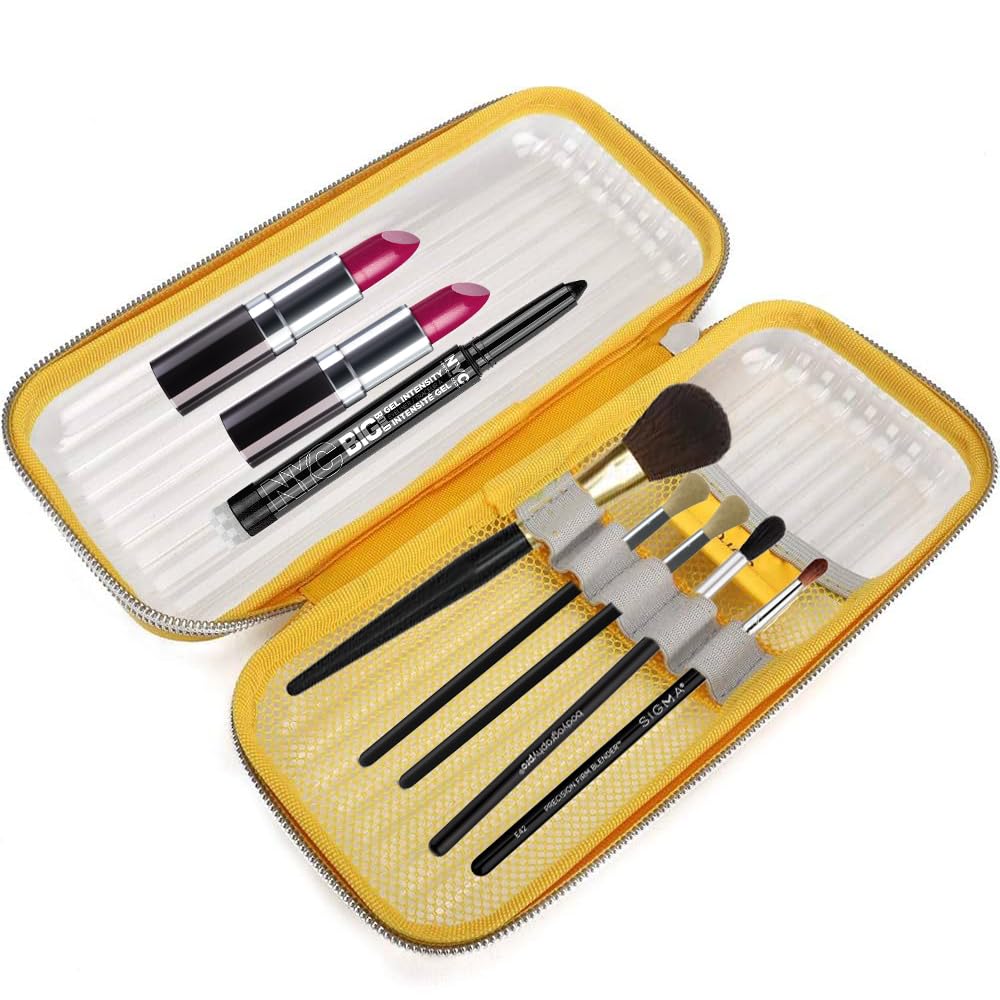 RSINC Art & Brush Storage Organizer | Transparent Makeup, Pencil Case | Stylish Transparent Pencil Box | V Transparent Pencil Case