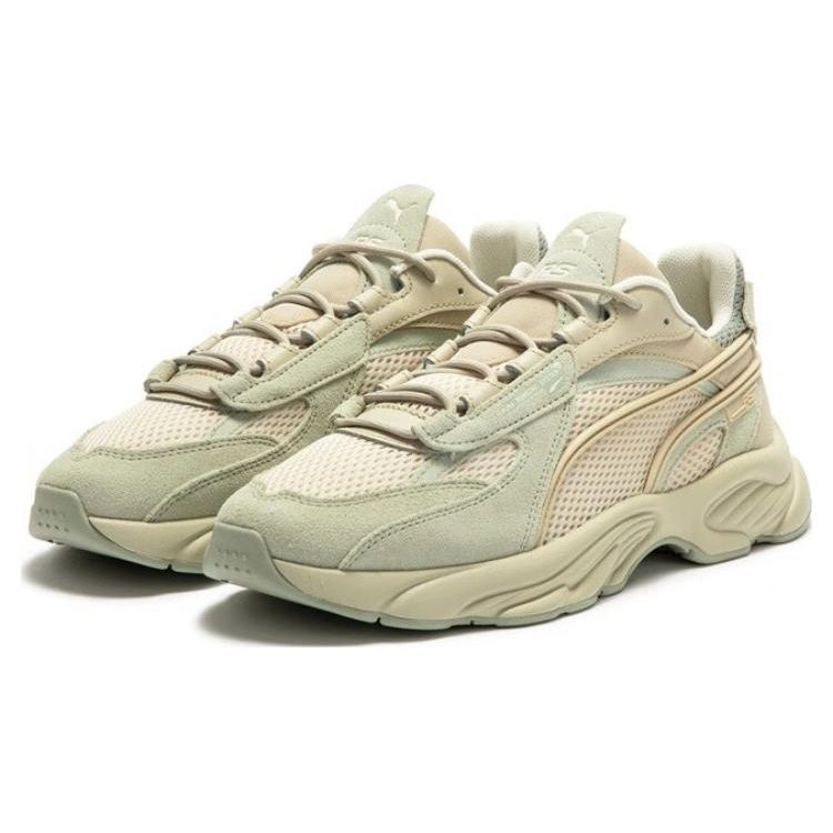 Puma Rs-Connect Desert Fabric Leather Sports Comfort Low-Top Lifestyle Shoes Unisex Shoes Beige Green 387730-02
