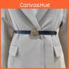 Leather Womens Belt With Classic Silver Buckle For Daily Office Attire Gift