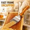 Honey Uncapping Fork Tool Stainless Steel Beehive Wax Scraper with Wooden Handle for Comb Harvest Beekeeping Accessories