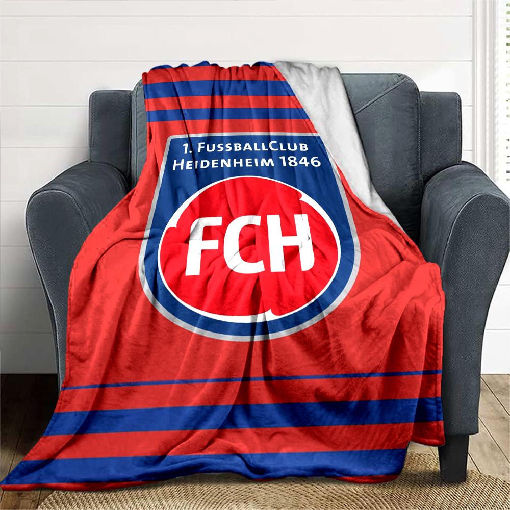 Heidenheim FC Print Flannel Blanket High Quality Warm Comfortable Cover for All Seasons Perfect for Gifts Home Decor