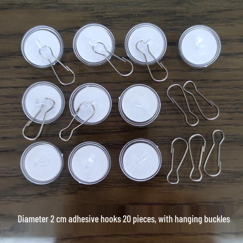 

Прозрачный бесследный клейкий потолочный крючок - Без сверления, Сильная присоска, Круглый диск для подвешивания украшений