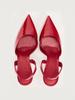 Fashion New Women's Shoes In Red Patent Leather with Shiny Surface, Pointed Temperament, Slim High Heels, Mueller Shoes, Hollow Sandals