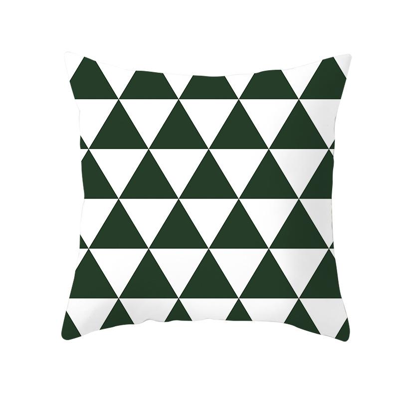 New Green Geometric Pillowcase Houndstooth Lattice Antler Plaid Sleeping Pillow Cover