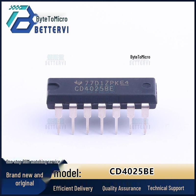 

CD4025BE DIP-14 Logic Gate, 3V–18V Operating Voltage
