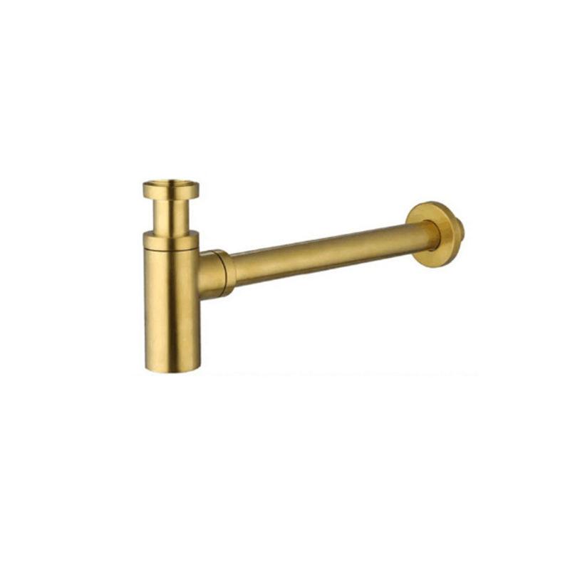 Hongdec Brushed Brass Gold Color Modern Basin Pop up Drain Trap with 5 Year Warranty for Hotel Use (as the picture,Brass)