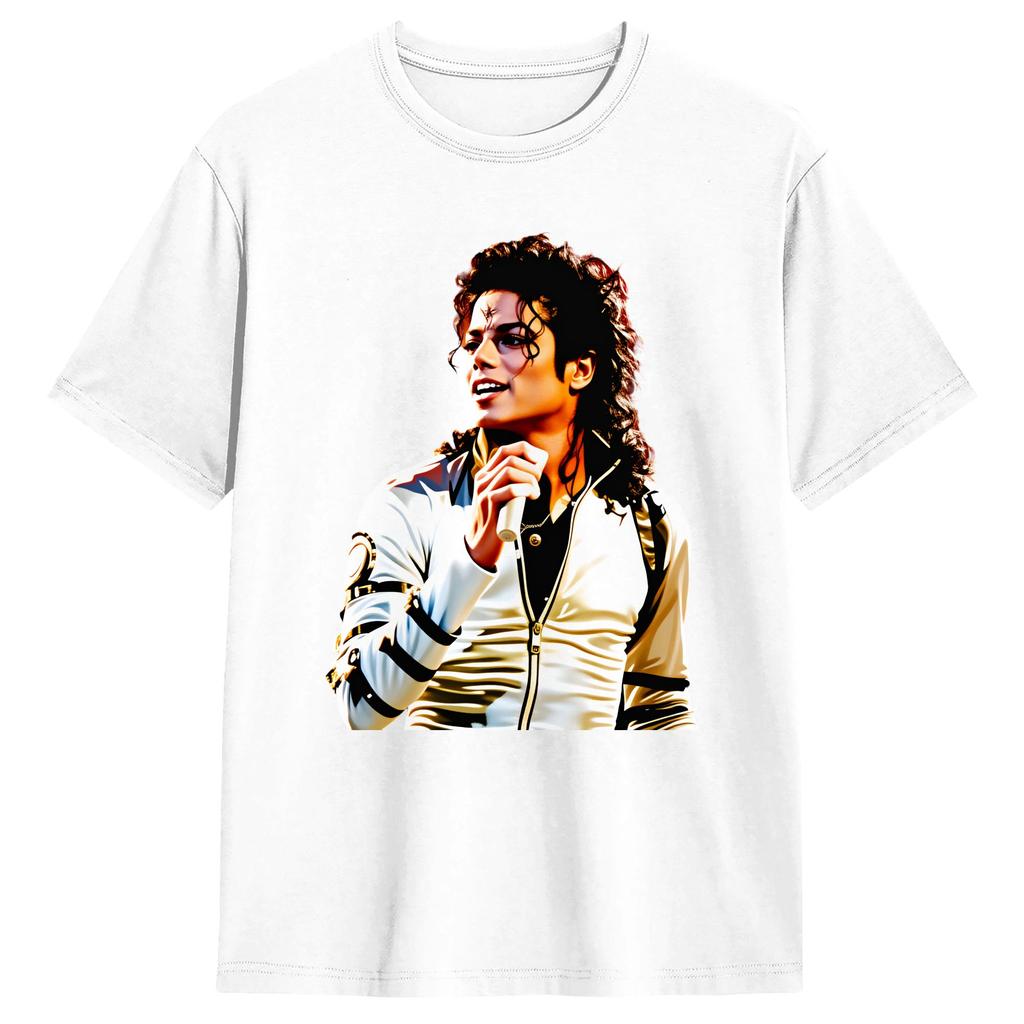 Best Singer Mi Chael Jack Son Cotton Tshirt Unisexs Summer Y2K Retro Tshirt Round Neck Harajuku Tshirt Plus Size Top