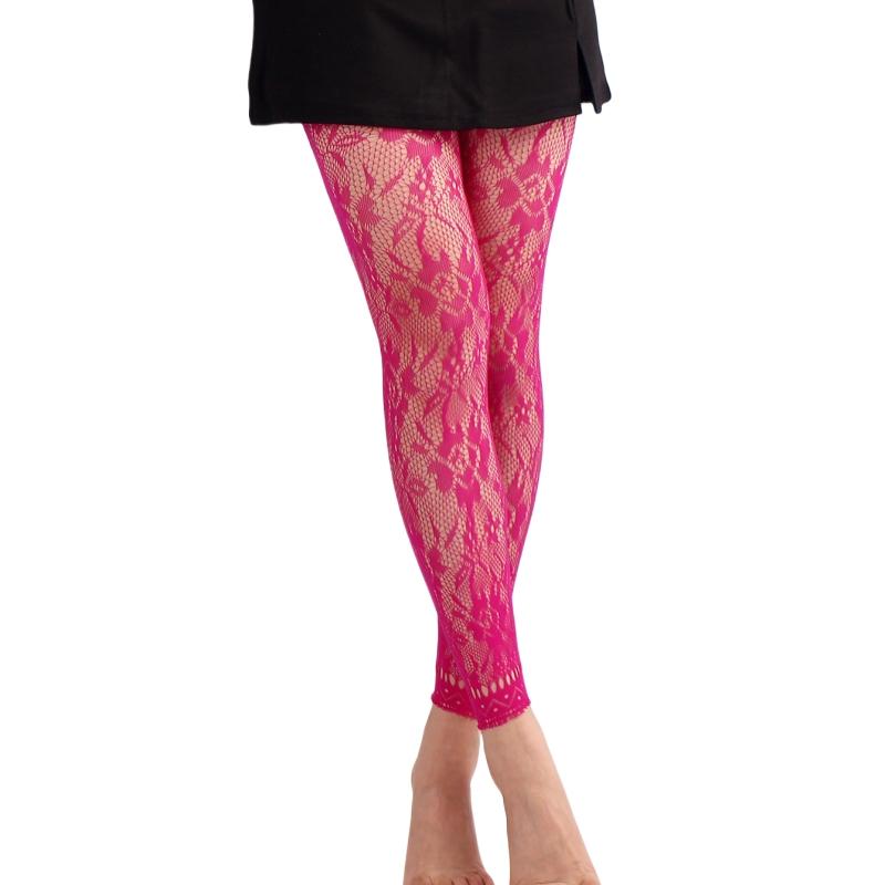 Dames Kleurrijk Patroon Hoge Taille Visnet Kousen Zonder Voet Meisjes Leggings Kousen Voor 40–75 Kg, 150–170 Cm 521 Max 70kg 170cm pink