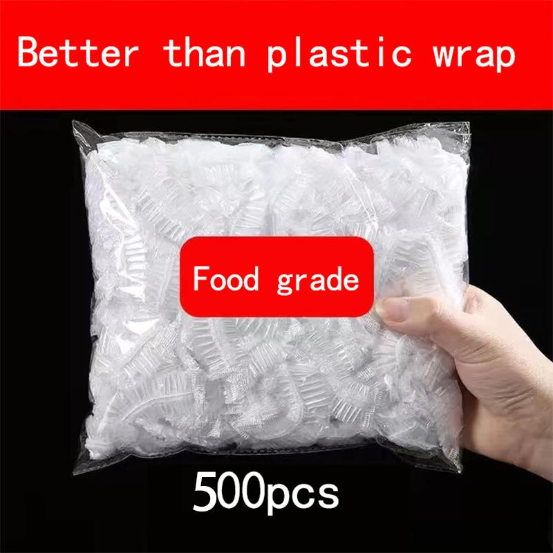 Food Grade Plastic Wrap Cover Disposable Household Plastic Wrap Cover With Elastic Mouth Bowl Cover Premium Durable