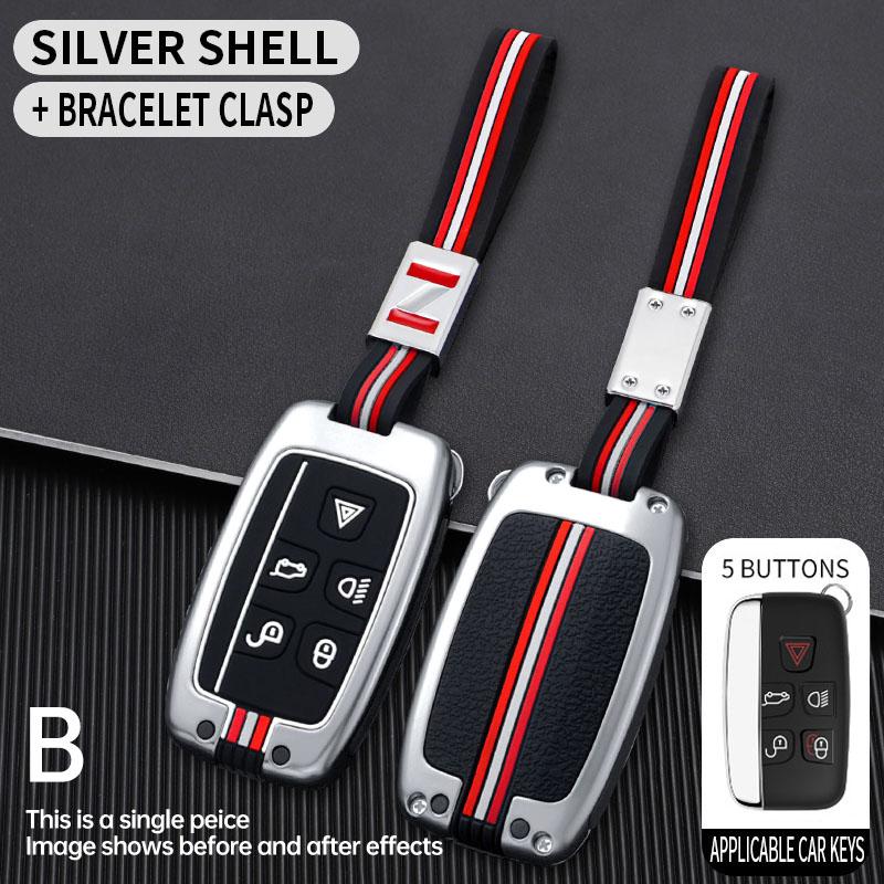 5 Bottons Metal Car Key Cover Case Shell for Land Rover Evoque Discovery 4 Evoque for Jaguar F-Pace F-Type XE XF XJ Freelander