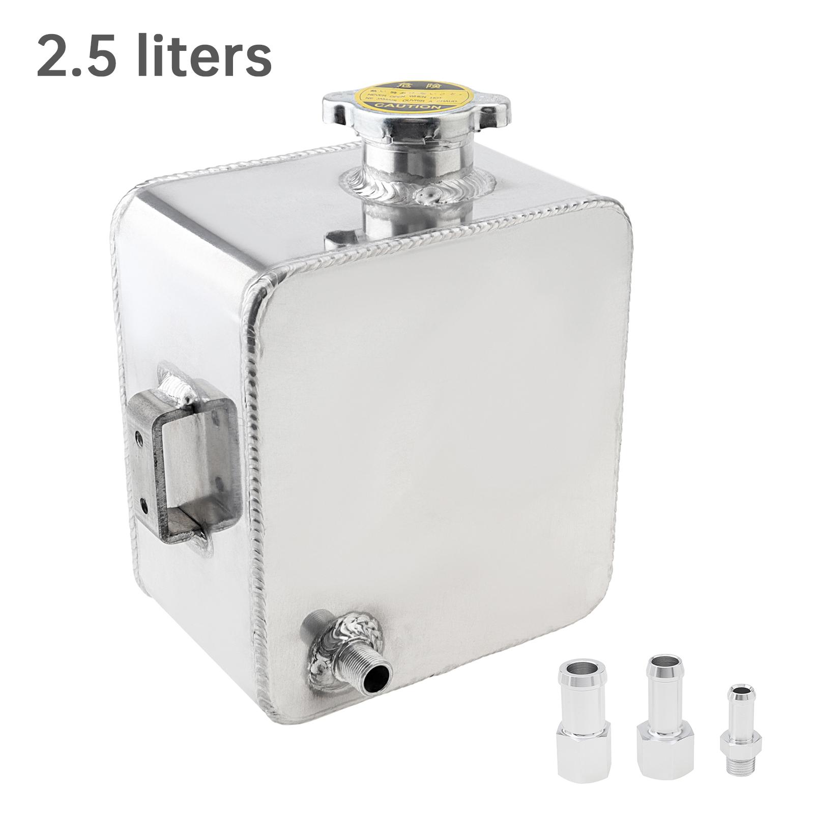 

Универсальный бачок расширительный из алюминиевого сплава 2,5 л для охлаждающей жидкости, резервуар, радиатор, вспомогательная система рециркуляции для автомобиля, грузовика, лодки, черный, серебристый серебряный