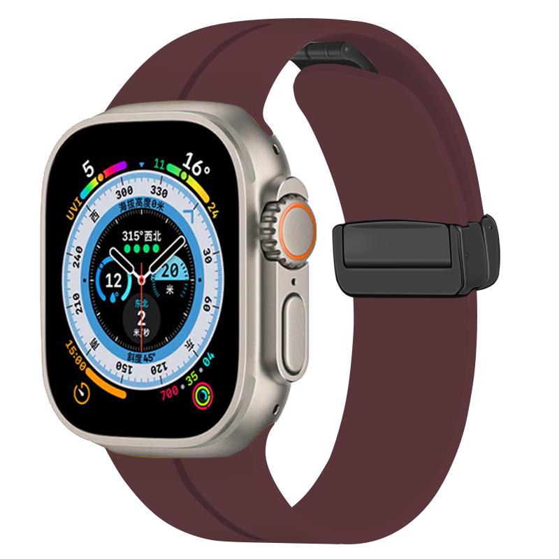 Applicable Applewatch Strap Liquid Silicone Magnetic Buckle Strap S1/S1 Ultra Apple Watch Silicone