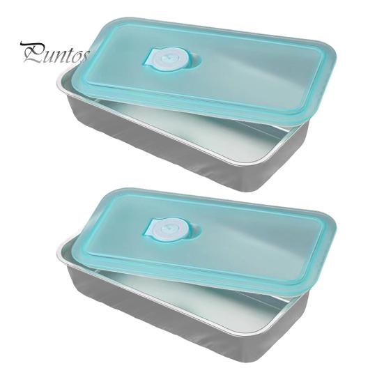 2 шт контейнеры для закусок из нержавеющей стали с двумя отделениями для приправ с крышками контейнер для ланча Bento Box для офиса школы нержавеющая коробка для приготовления еды 2pcs 1Grid 980₽