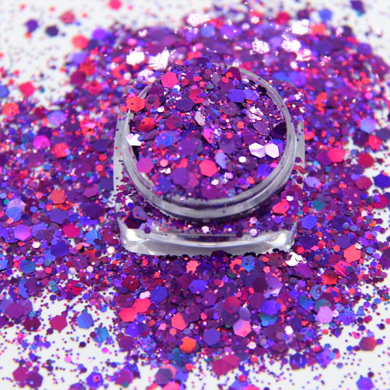 Holographic Cosmetic Christmas Decorations Chunky Glitter Nail Iridescent Flakes Sparkles Face Body Hair Nail Glitter Sequins