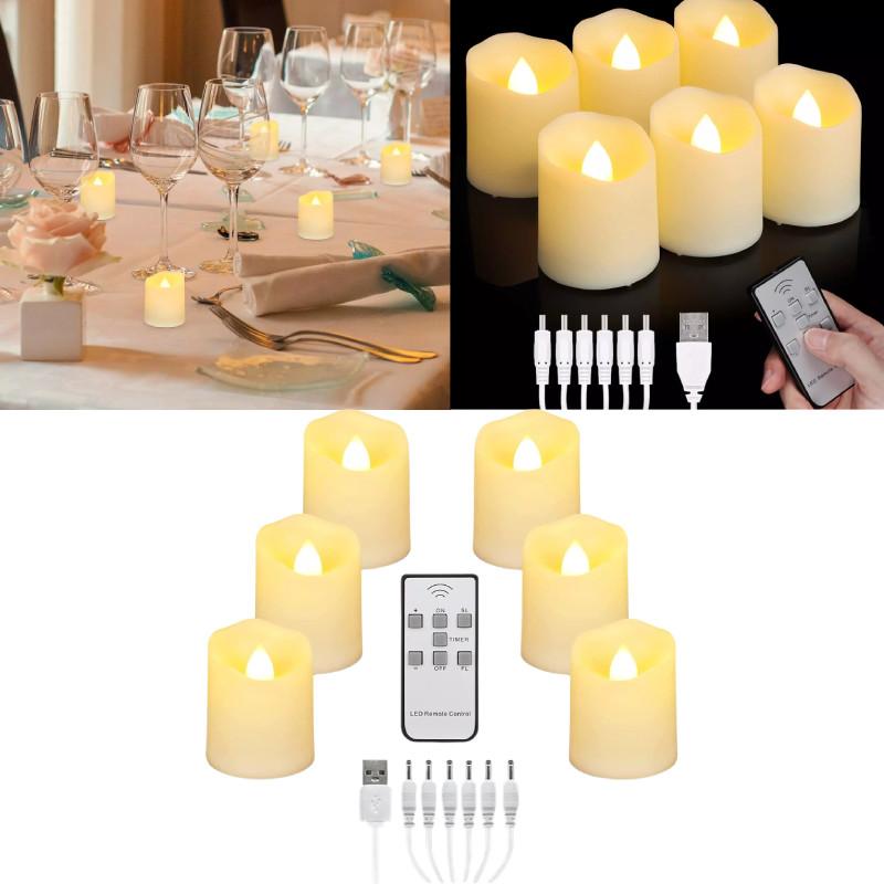 Elegant Usb Plastic Led Candle Light For Birthday Wedding Party Decoration And Timed Remote Control