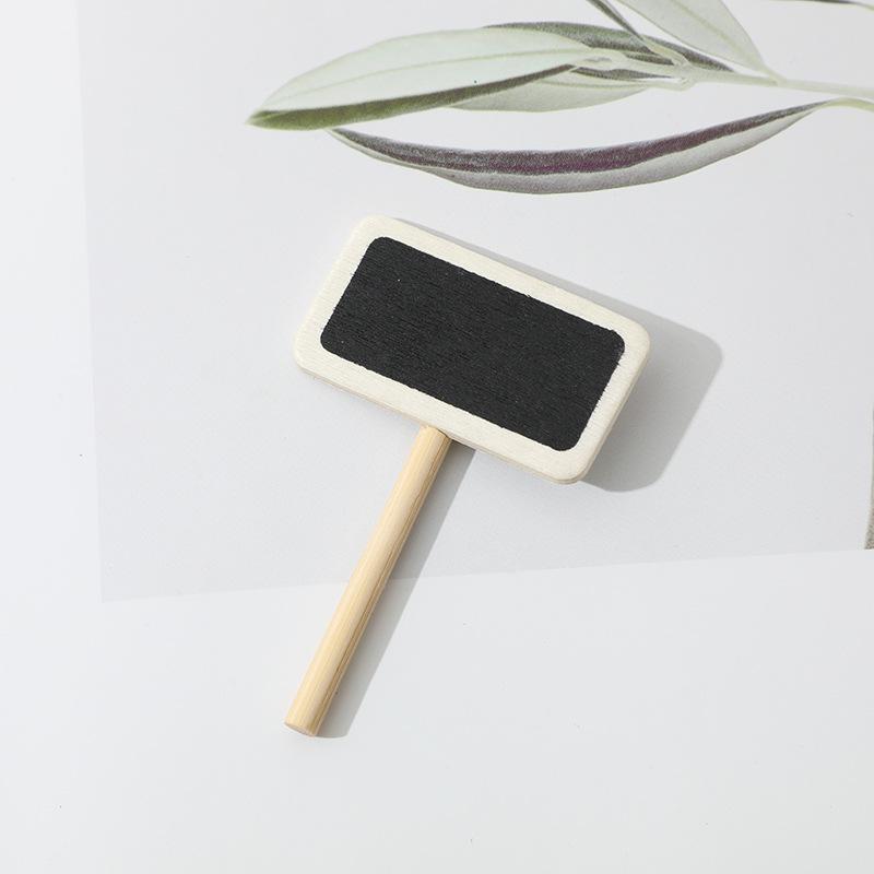 Wooden Mini Blackboard Sign with Bamboo Stick for Garden or Message Display