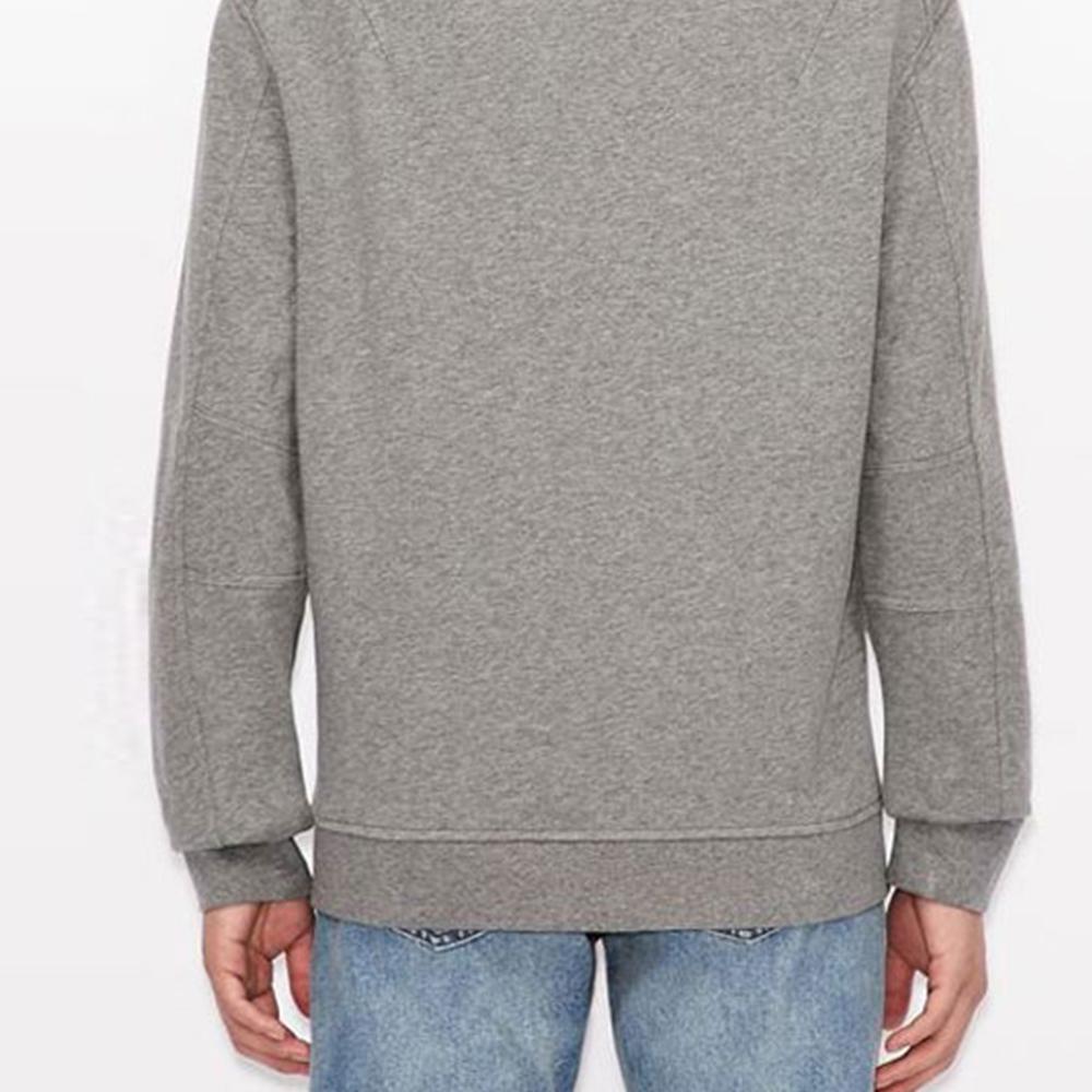Armani Exchange Aex Logo Printed Crew Neck Sweatshirt Men Sweatshirt Gray 8NZMPA-ZJ1ZZ-3930