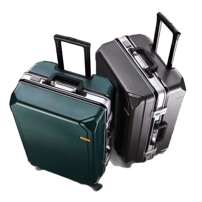 2025 Durable Large-Capacity Leather Travel Suitcase with Silent Wheels, Password Lock, USB Charging, UniSex