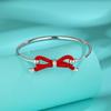 Original Design S999 Full Silver Bracelet Weaving Red Rope Creative Youth Bow Red Rope Bracelet Goddess Festival