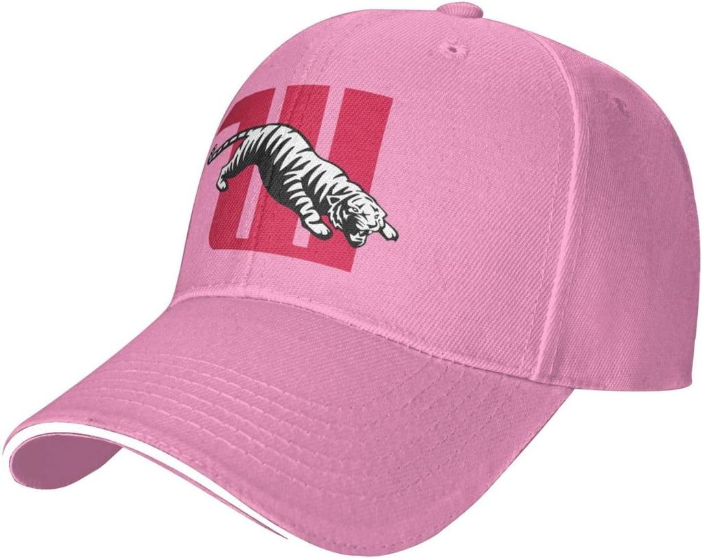 Tiger University Mascot Baseball Cap Polyester Adjustable Sports Dad Hat for Unisex Adults