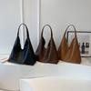 Solid Color Simple Large Capacity Pu Leather Women Shoulder Bag Autumn For
