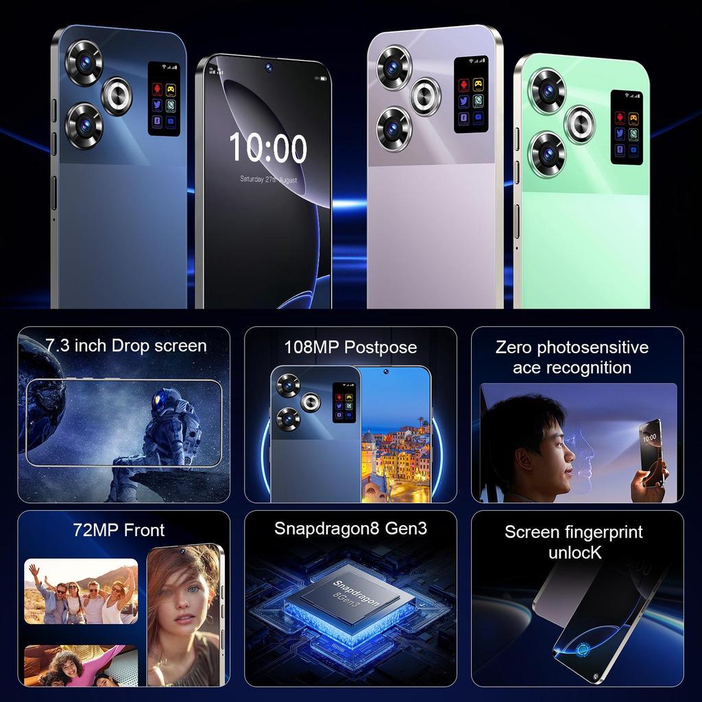 Smartphone S25 Schermo Ultra HD con 16GB+1TB di Memoria