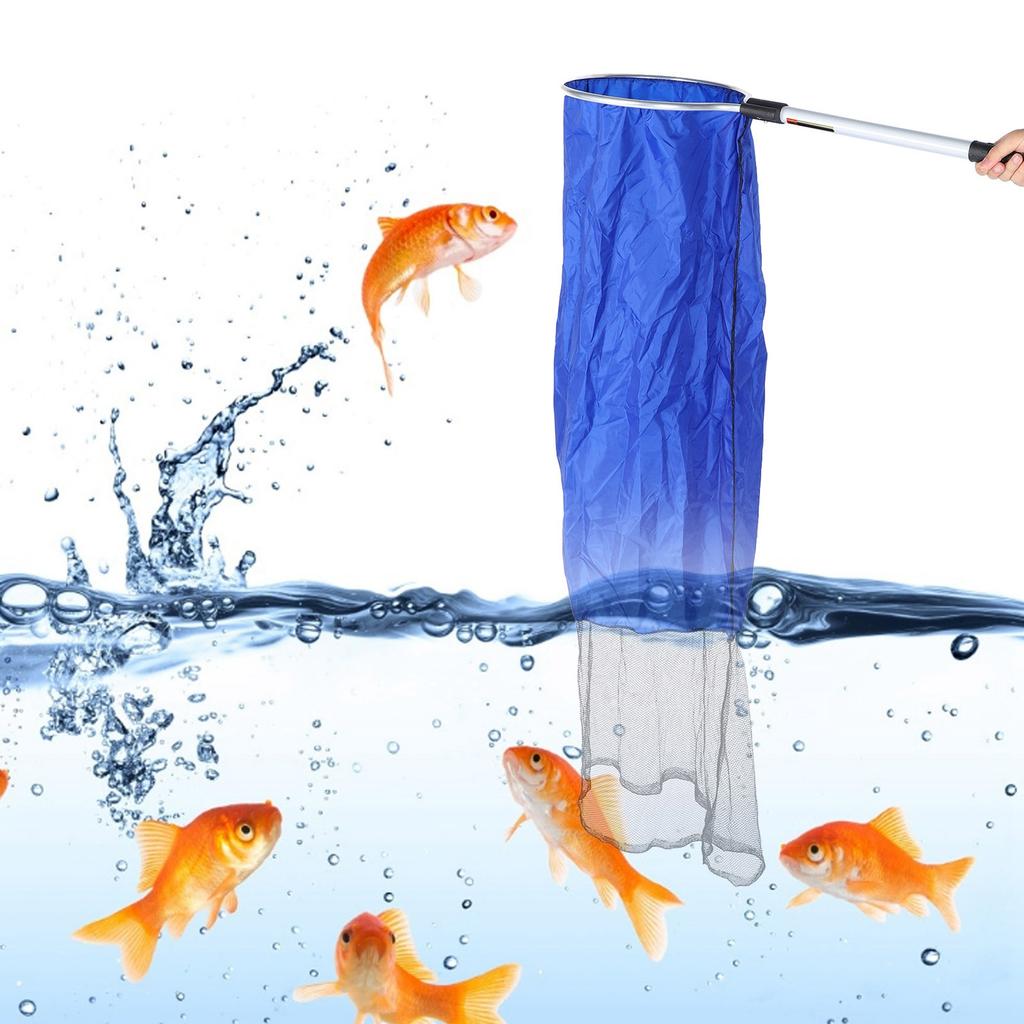 Aquarium Waterproof Soft Fishing Net Long Koi Tansfer Mesh Basket for Medium Large Fish