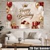 1Pcs Golden Crown Red Balloons Flower Cake Decoration Background Birthday Backdrop Decorations For Photo Studio Booth Party