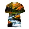 3D Printed Landscape T-shirt Chinese Art Painting T Shirt For Men Fashion Round Neck Short-sleeved Oversized Summer Tees Tops