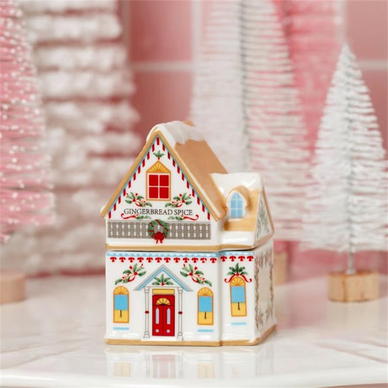 Holiday Village Spice House Set Resin Mini Tea Caddies Seasoning Storage Jar Festive Decor Kitchen Countertop Holiday Gifts