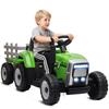 Ride On Tractor, Battery Powered Electric Car, with Detachable Trailer, Remote Control, Music - Green