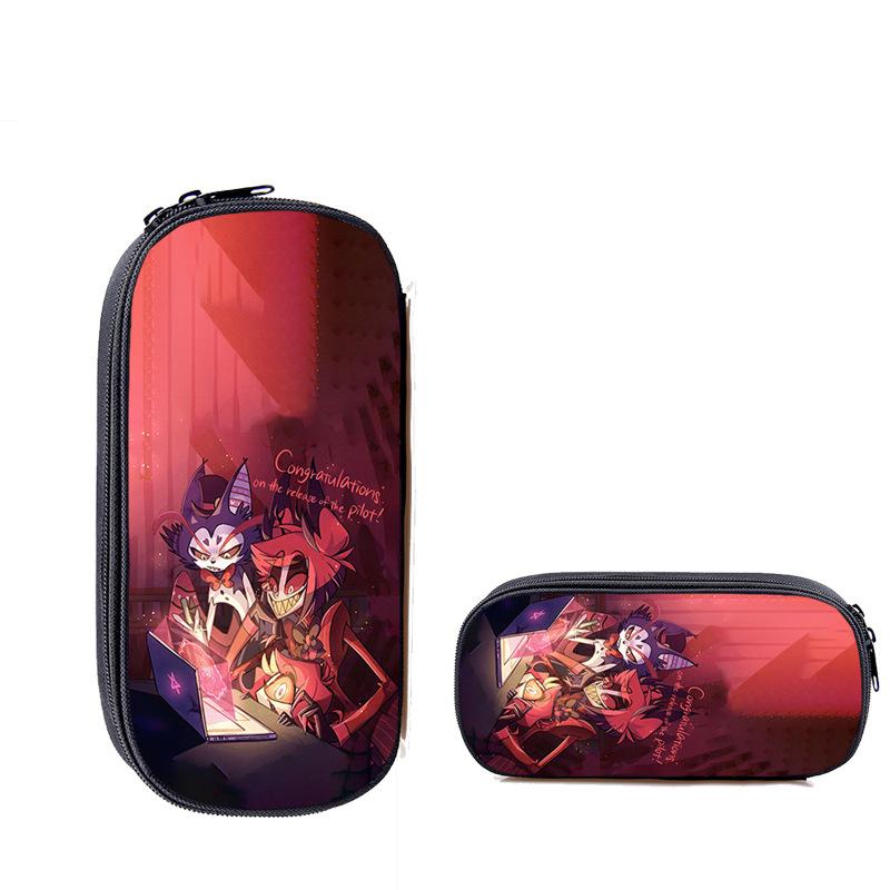 Hell Inn Printed Full-color Single-layer Pencil Bag, Zipper Stationery Bag for Primary and Secondary School Students