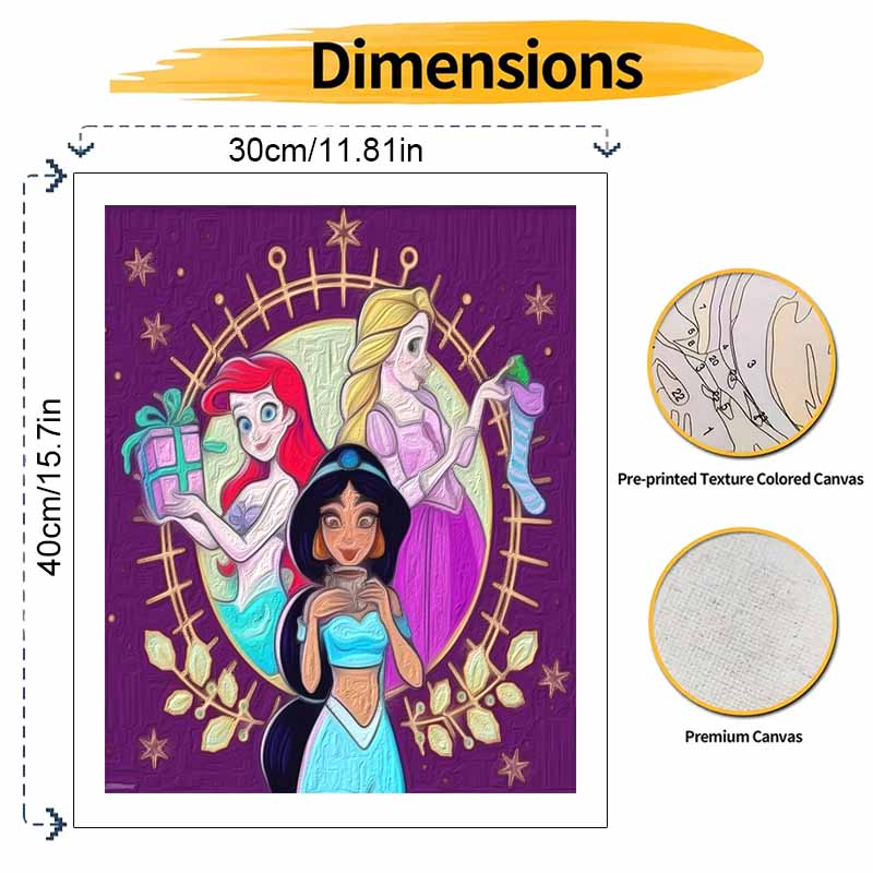 Disney Princess Holiday Oil Paint Hand Painting Kit Decoration Classic Style Home Decor Gifts For Living Room Wall Art DIY Craft 128