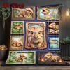Dinosaur Collection 2D Flat Pattern Flannel Blanket, High Quality All Seasons, Home Decor, Warmth and Comfort, Perfect for Christmas Gifts.