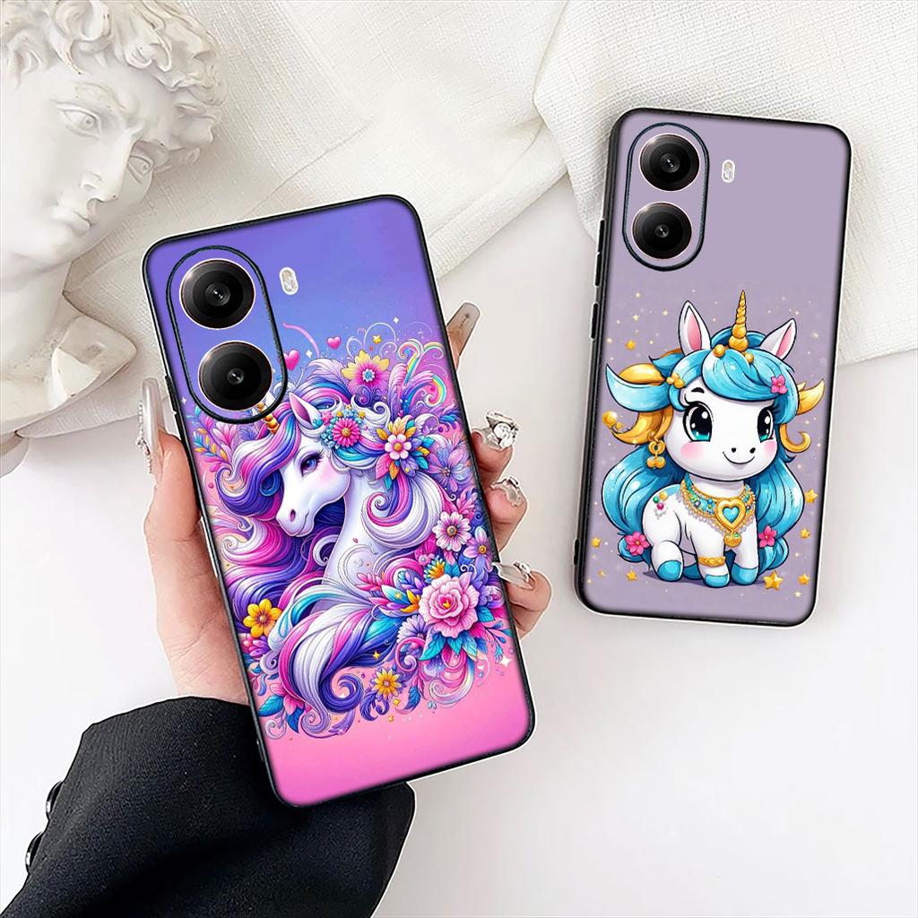 Cartoon Einhorn Pferd Anime Handyhülle für Xiaomi Redmi Note 12 11 10 A3 Pro 10A 10C 12C Note12 5G Schutzhülle
