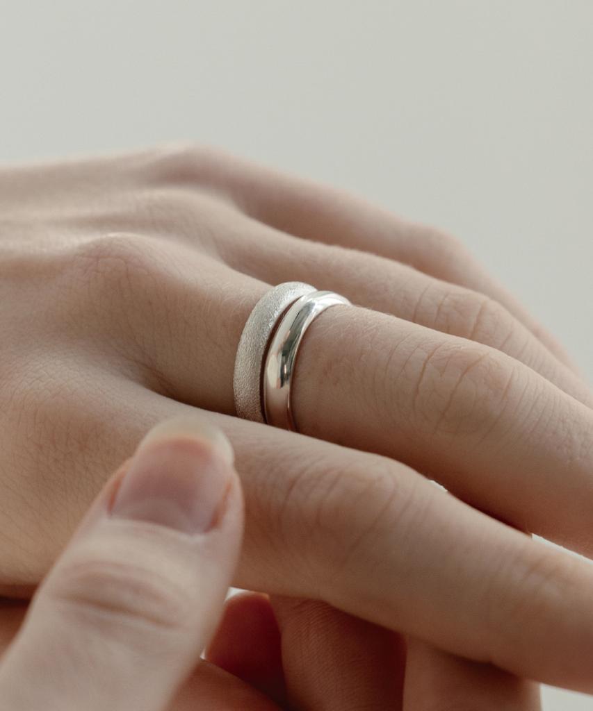 Touchéd Sheen Texture Ring (2Set)