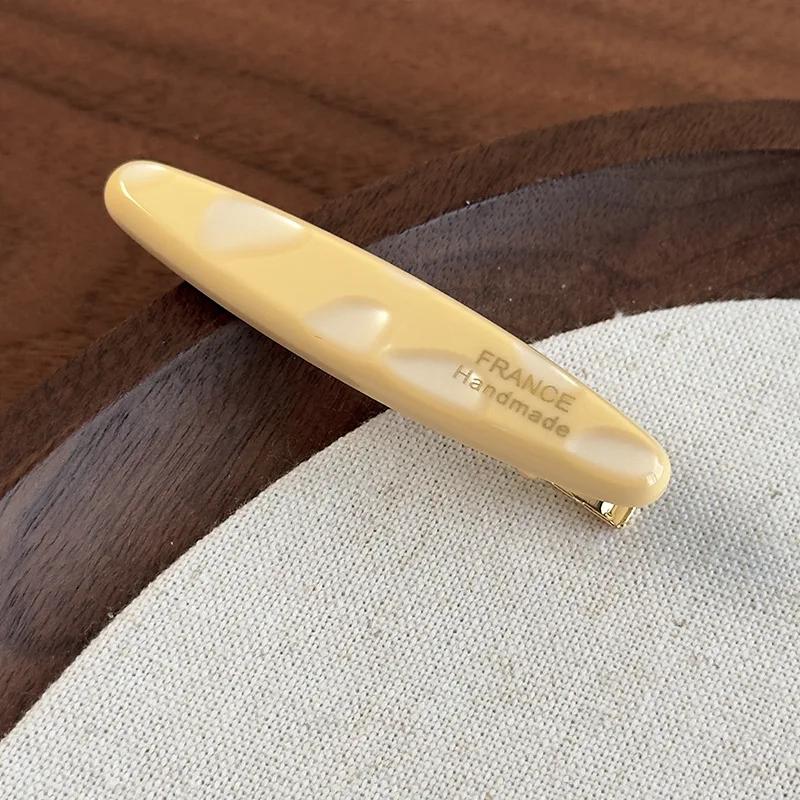 Retro French Temperament Simple Barrettes Color Acetate Oval Hair Clips For Womens Girls Sweet Hairpins Fashion Hair Accessories