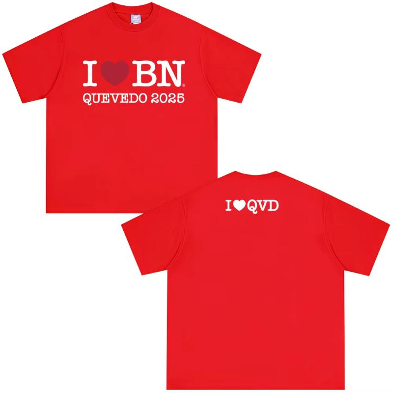 I Love Bn Quevedo 2025 T Shirts Unisexs Women High Quality Cotton Short Sleeve Tshirts Fashion Oversized Tshirt Streetwear