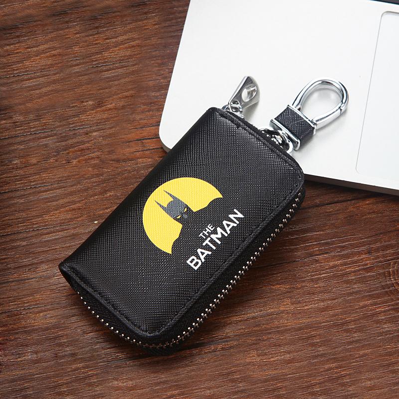 Cute Cartoon Key Bag Men Women PU Leather Key Holder for Car Metal Key Chain Creative Mini Zip Coin Purse Car Key Case Cover