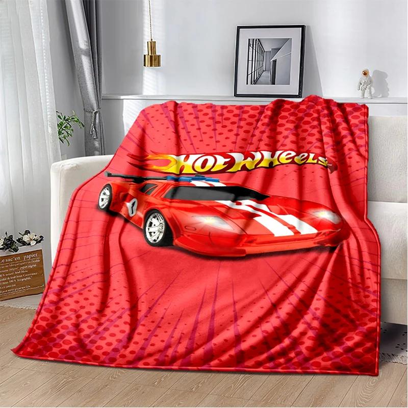 

2025 New new H-Hot Wheels Racing Car Cartoon Flannel Blanket,Soft Throw Blanket for Home Bedroom Bed Sofa Travel Cover Kid Gift 100x150cm