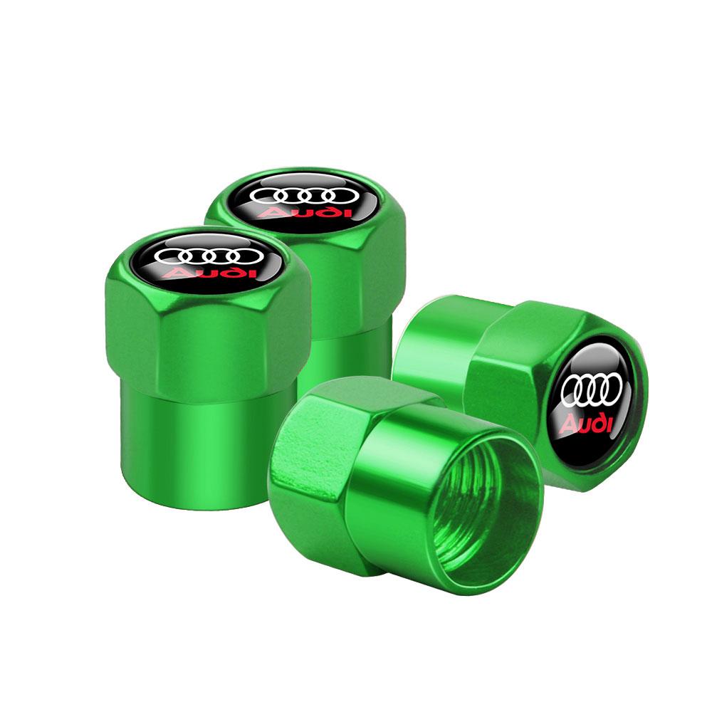 For Audi 8P Aluminum Car Tire Valve Caps Auto Truck Motocycle Bike Tyre Wheel Stem Air Valve Dust Cover For Audi S RS A3 8P S3 A4 B8 B7 A6